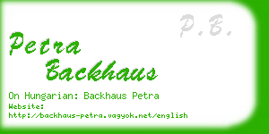 petra backhaus business card